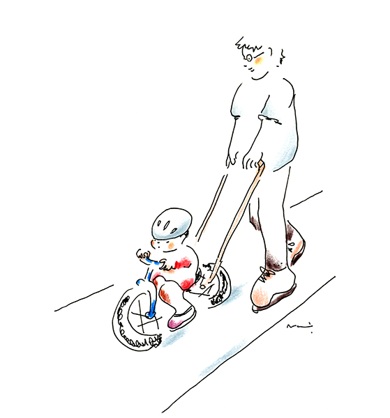 自転車の練習・His Bicycle Practice