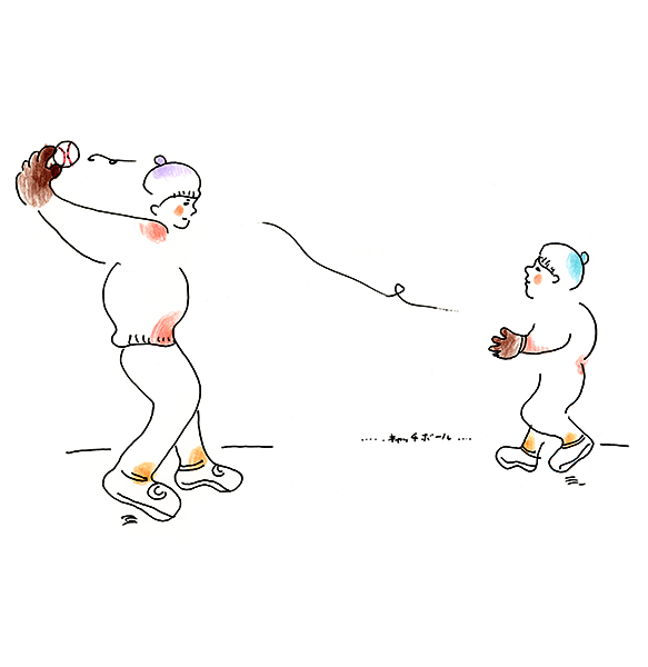 公園で見かけた、キャッチボール